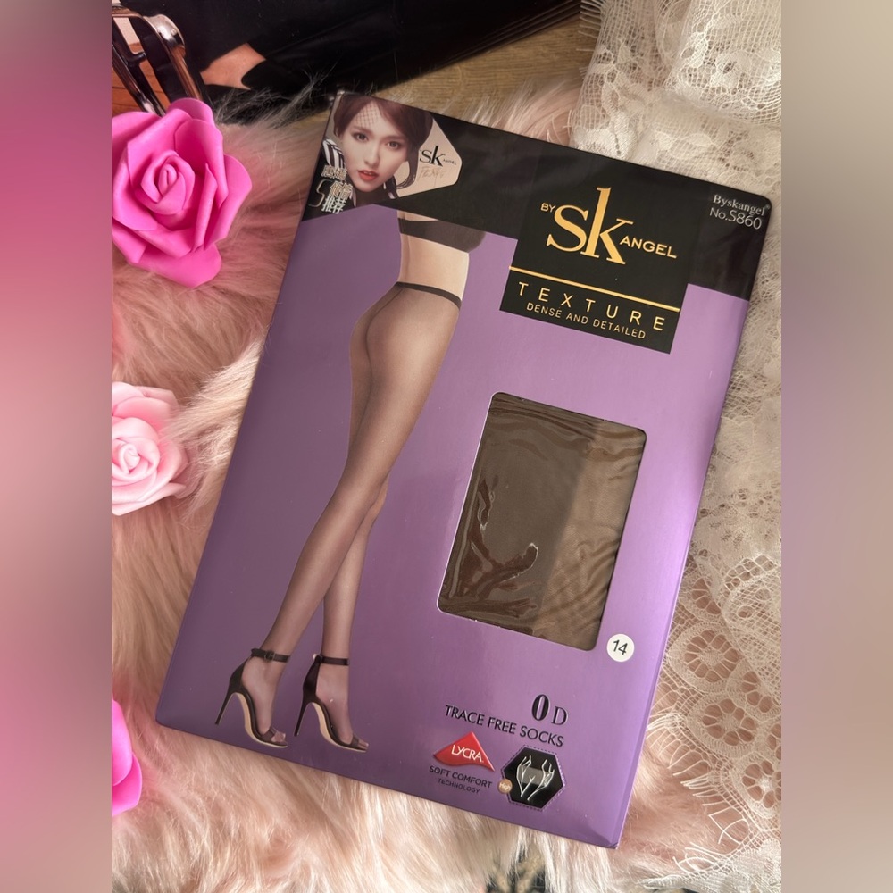 Sk Angel Women's Sheer Texture Pantyhose - Brown